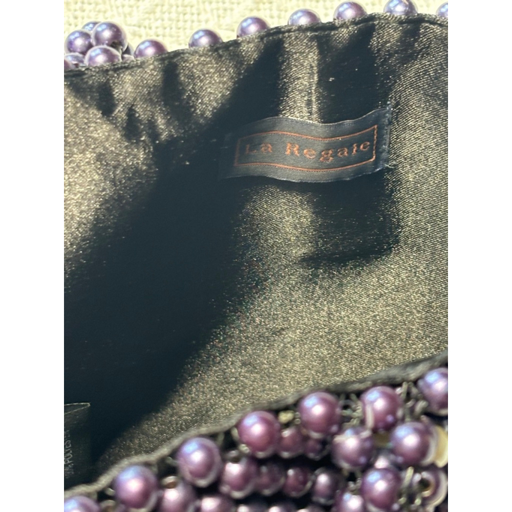 Preloved Purple & Ivory La Regale Made In India Beaded Mini Box Bag - Picture 5 of 9